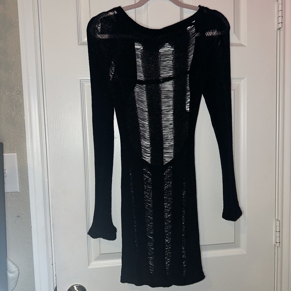 Distressed  black dress